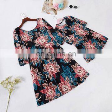 2019 Vintage Floral Mini Dress Mother daughter dresses Mom and daughter dress Mother and daughter clothes ropa madre e hija