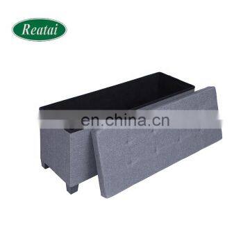 Reatai High Quality Antique European Style Fabric Folding Furniture Storage Ottoman Stool photo-3