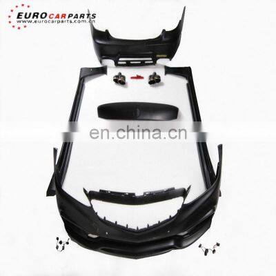 E-CLASS W212 WD style body kit 14~16y FRP material front bumper with LED side skirts rear bumper muffler tips trunk spoiler