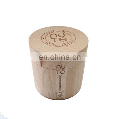 Hot sale cheap  custom made wooden storage jars with lid wooden craft tea packaging jar