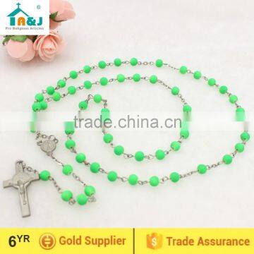 Plastic rosary bead wholesale necklace