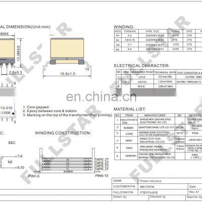 Custom Make EP13 Electrical Transformer Used For Telecom Communication Systems photo-5
