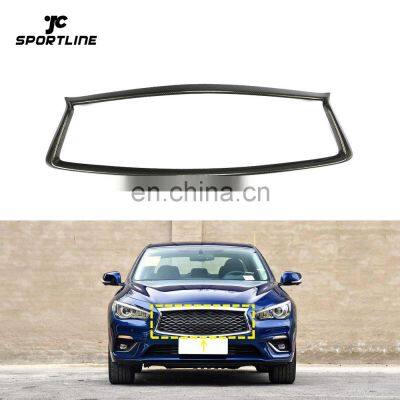 Q50 Front Car Grill Frame Cover Carbon Fiber for Infiniti Q50 Sport 2018-2019