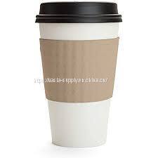 Double wall paper coffee cups 16oz with cup sleeve