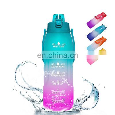 2021 new style high quality custom motivational sports portable tritan large wide mouth BPA Free fitness Bottle