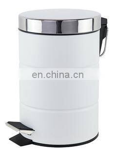 Simple Design Household Kitchen Bathroom Stainless Steel Pedal Bin Egg Packing Rubber Coated Trash Bin Grey Iron Trash Bin photo-2