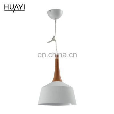 HUAYI Hot Selling Modern Style Bedroom Decoration Wooden Iron Pendant Light