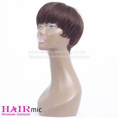 Short Dark Brown Human Hair Wig With Wholesale Price photo-4