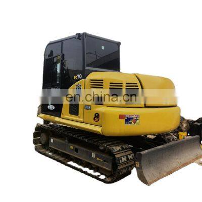 Used Komatsu crawler excavator PC70-8 with hammer