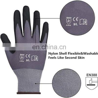 NBR Power Grip Safety Working Gloves Durable Micro Foam Nitrile Coated Flexible Fit Work Gloves For Automotive Steel Stud Framer photo-2