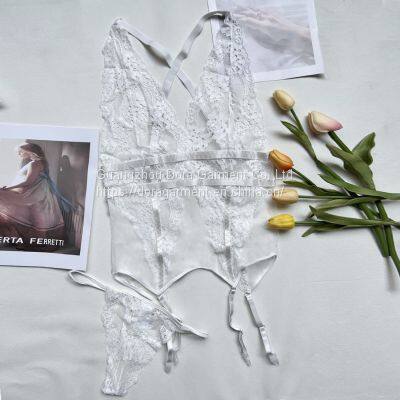 Women See-through Lace 2 Piece Sexy Lingerie photo-3