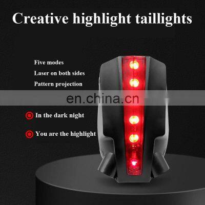 Bicycle Tail Light Beam Safety Warning Red Lamp Logo Projector Safety Rear Light photo-4