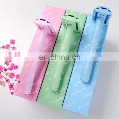 Wholesale Matte Rose Gold Green Pink Purple Eco-friendly Reusable Metal Razor Double Edge Shaving Safety Razor For Women