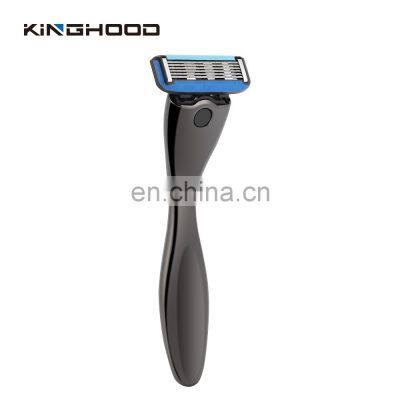High Quality Gun Metal Black Sustainable Safety Six Blade DE Shaving Razor For Men photo-4