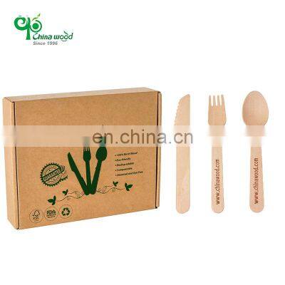 Yada Chinawood Biodegradable Custom New Design Eco Friendly Fruit Disposable Wood Cutlery Set for Kids