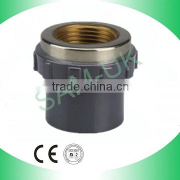 high quality pvc pipe socket with brass