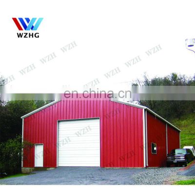 18M2 prefab car garage carport , 60M2 color steel garden sheds steel structure 2 cars garage