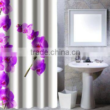 100% Polyester printing Flower shower curtain