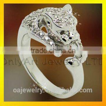 latest design animal with AAA CZ sterling silver ring