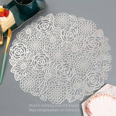 Round Hollow Western Table Place Mat With PVC Retro Waterproof Non-Slip Material photo-2