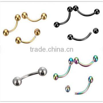 316L surgical stainless steel titanium curved rod lip nail puncture body piercing jewelry