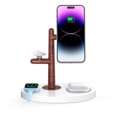 New Multifunction 4 in 1 Wireless Charge Smart Watch Earphone Phone Charging Holder 4-in-1 Wireless Charging Stand