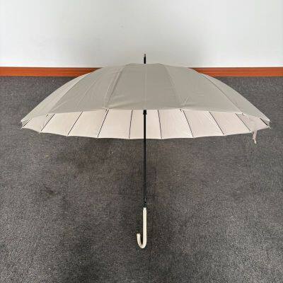 16 bone pure white long handle umbrella thickened large gift umbrella 16k sunny and rainy advertising umbrella local umbrella factory