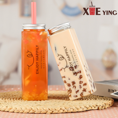 Plastic Beverage Juice Bottle With Reusable Transparent Plastic Bottle and Aluminum Lids photo-5