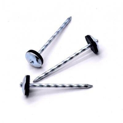 Hot-Dip Galvanized Umbrella Head Corrugated Nails 2inch - Carbon Steel Construction With Rust Resistance
