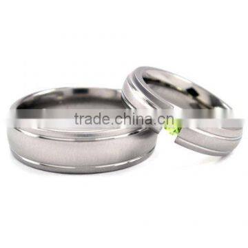 2016 New Design Titanium Wedding Ring Set - Pick Your Gemstone