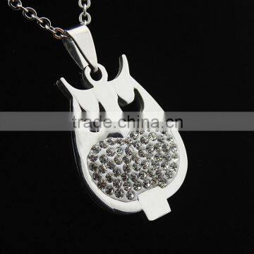 New stylish high quality stainless steel diamond OWL pendant necklace wholesale