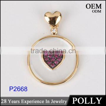 OEM fashion 925 sterling silver heart shape shell good plating pendant jewelry