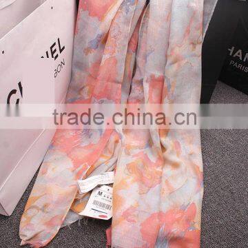 Bohemia Style Colorful Ink Painting Flower Print Women Fashions Scarf