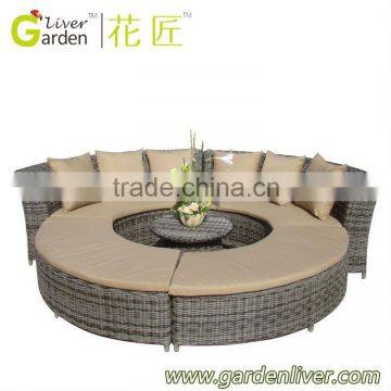 On Sale modular wicker outdoor sofa lounge setting outdoor garden furniture rattan heart daybed