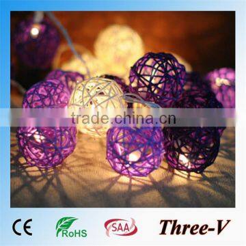 2015 NEW rattan ball christmas decoration led ball string light