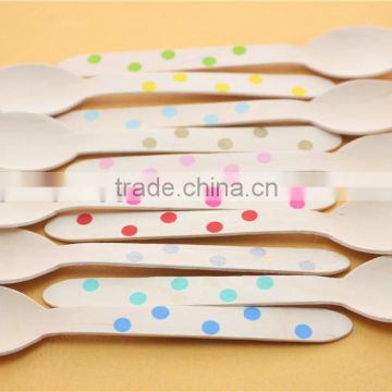 Eco-friendly Polka-dot Wooden Tasting Spoon/wooden honey spoon/mini wooden spoon For Beads