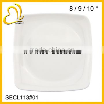 Solid white melamine square plate, melamine deep square plate, dinner plate