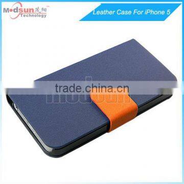Dual color for IPhone 5 leather case pu leather cover dual color