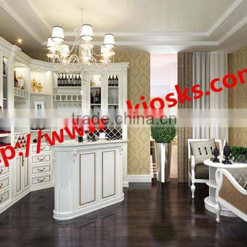 Wood wine cabinet furniture wooden furniture 2014 new design wood and glass display cabinet