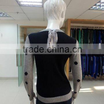 Branded Womens Fake Shirt Collar Jacquard Knit Tight Pullover Sweater2016 Fall/winter Viscose/nylon/wool photo-2