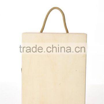 Packaging Pine Wooden Wine Box With Rope Handle photo-2