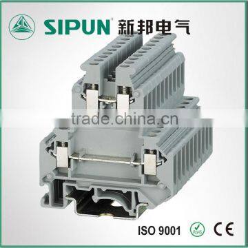 UK4sq twin screw type din rail terminal block