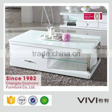 luxury white wooden tea table design for living room