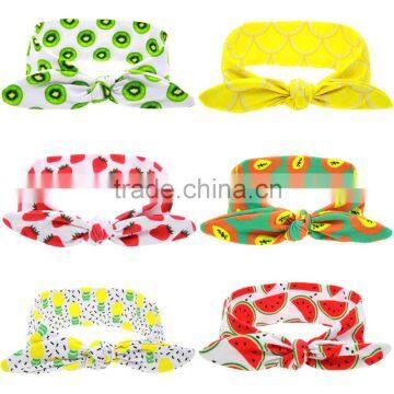 Hot-sales Kids Fruits Printed Headband Girl Cotton Headband Toddler Knotted Headband Wh-1790 photo-2