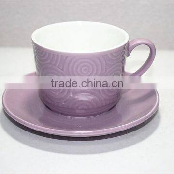 Glow glazed porcelain tea cup and saucer wholesale