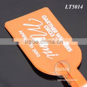 Orange Color Printing Logo Miami Souvenir Promotional Custom Leather Luggage Tags photo-5
