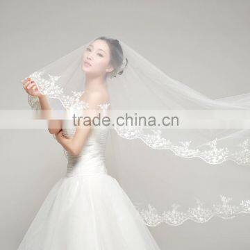 10PCS MOQ: White Cheap And Beautiful 1mW * 3mL Wedding Bridal Veils With Free Shipping photo-4
