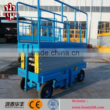 10m 300kg load lifting height mobile scissor lift aerial one man scissor lift