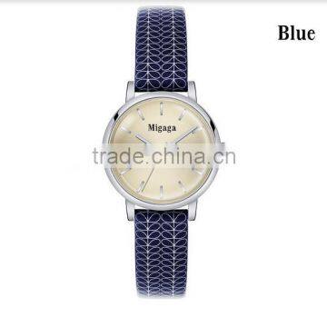 Water Resistant Silver Casing Watch 60s Style Wristwatch Colorful Lady Leather Watches photo-2