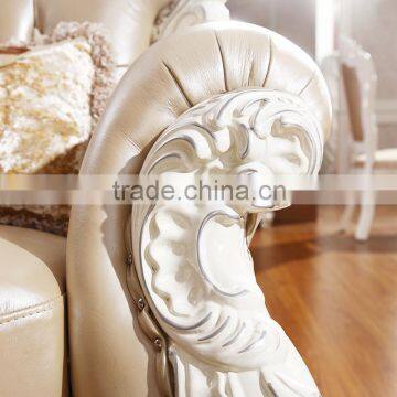 Luxury Classical French Italian European Antique Style Carved Rubber Solid Wood Frame Artistic Red Brown Leather Sofa Set Quality Choice photo-5